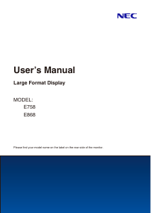 Handleiding NEC MultiSync E758 LCD monitor