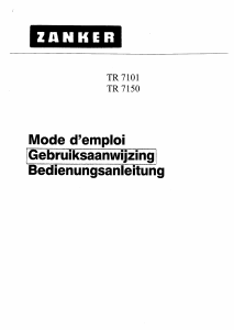 Handleiding Zanker TR 7101 Wasdroger