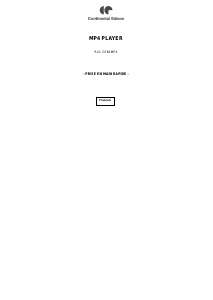 Mode d’emploi Continental Edison CEB4MP4 Lecteur Mp3