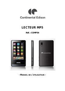 Mode d’emploi Continental Edison CEMP54 Lecteur Mp3
