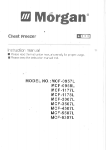 Manual Morgan MCF-3007L Freezer