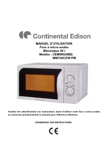 Mode d’emploi Continental Edison CEMWO20MQ Micro-onde