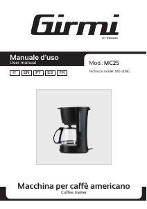 Manual Girmi MC2500 Máquina de café