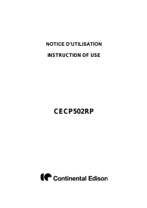 Handleiding Continental Edison CECP502RP Kookplaat