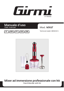 Manuale Girmi MX6700 Frullatore a mano