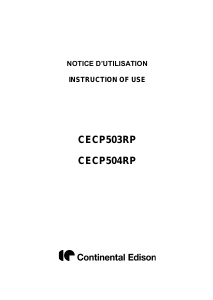 Handleiding Continental Edison CECP503RP Kookplaat