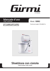 Manual Girmi SB8201 Hand Mixer