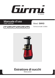 Manual Girmi SW1002 Centrifugadora