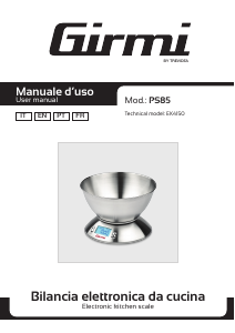 Manual Girmi PS8500 Balança de cozinha