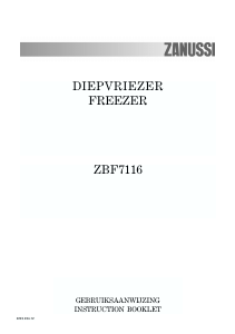 Bruksanvisning Zanussi ZBF 7116 Frys