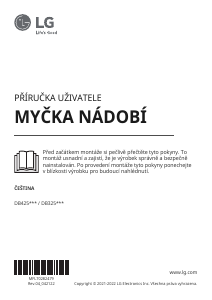 Manuál LG DB325TXS Myčka na nádobí