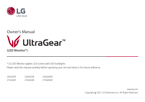 Руководство LG 27GQ50F-B UltraGear LED монитор