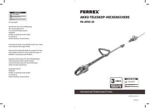 Bedienungsanleitung Ferrex FN-ATHS 20 Heckenschere