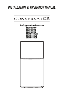Mode d’emploi Conservator GRMH183UW Réfrigérateur combiné