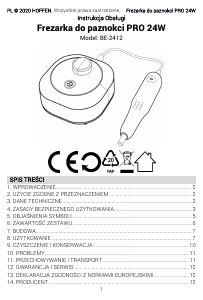 Instrukcja Hoffen BE-2412 Pilnik do paznokci