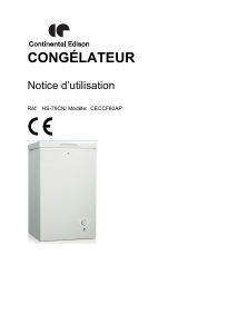 Mode d’emploi Continental Edison CECCF60AP Congélateur