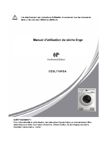 Mode d’emploi Continental Edison CESL710FSA Sèche-linge