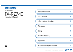 Manual Onkyo TX-RZ740 Receiver