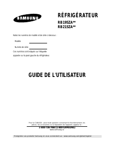 Mode d’emploi Samsung RB195ZASB Réfrigérateur combiné