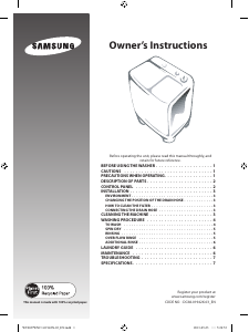 Handleiding Samsung WT60J7 Wasmachine