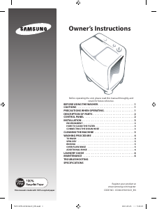 Manual Samsung WT70J7 Washing Machine