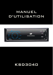 Mode d’emploi Continental Edison KSD3040 Autoradio