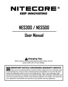 사용 설명서 Nitecore NES500 휴대용 충전기