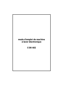 Mode d’emploi Cobal COB602 Lave-linge