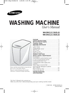 Manual Samsung WA15G2Q1 Washing Machine