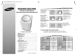 Manual Samsung SW70B1IW/YF Washing Machine