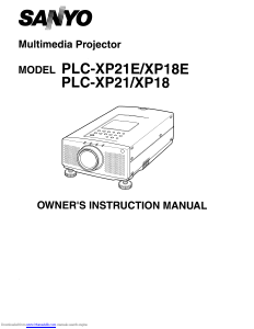 Handleiding Sanyo PLC-XP21 Beamer