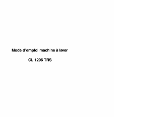 Mode d’emploi Clayton CL1206TRS Lave-linge