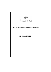 Mode d’emploi Carrefour Home HLF1005W11 Lave-linge