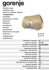 Manuale Gorenje H17G Umidificatore