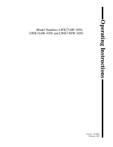 Manual Kleenmaid LWK73AW-3050 Washing Machine