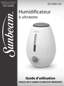 Mode d’emploi Sunbeam SU1400-CN Humidificateur
