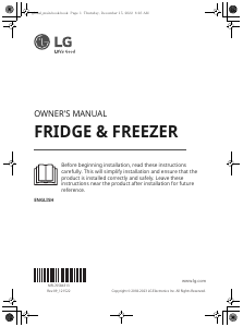 Руководство LG GW-B509SMJM Холодильник с морозильной камерой