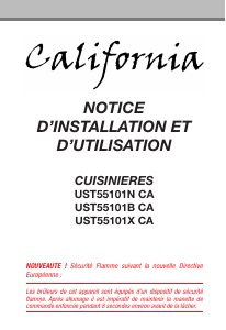 Mode d’emploi California UST55101BCA Cuisinière