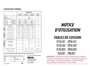 Mode d’emploi California TCT6103GFCA Table de cuisson
