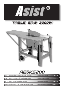 Manual Asist AE5KS200 Fierăstrău de masă