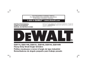 Manual DeWalt D28114 Angle Grinder