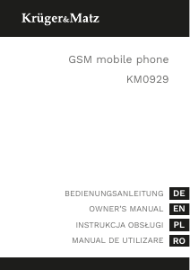 Manual Krüger and Matz KM0929 Mobile Phone