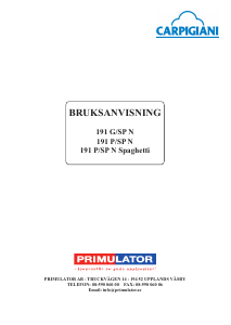 Bruksanvisning Carpigiani 191 G/SP N Glassmaskin