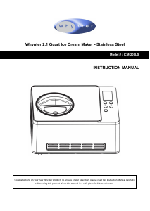 Manual Whynter ICM-200LS Ice Cream Machine