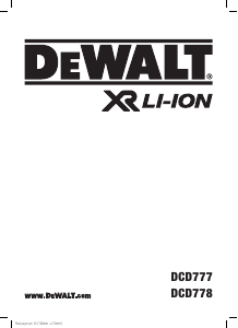 Brugsanvisning DeWalt DCD778 Bore-skruemaskine