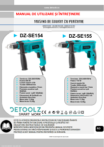 Manual Detoolz DZ-SE155 Maşină de găurit cu percuţie