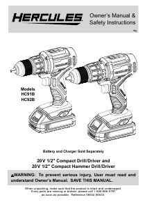 Manual Hercules HC92B Drill-Driver