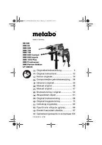 Bruksanvisning Metabo SBE 850 Impuls Slagborrmaskin