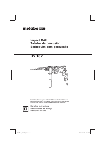 Manual de uso Metabo DV 18V Taladradora de percusión