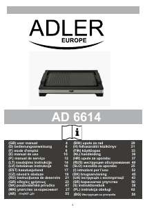 Manual Adler AD 6614 Table Grill